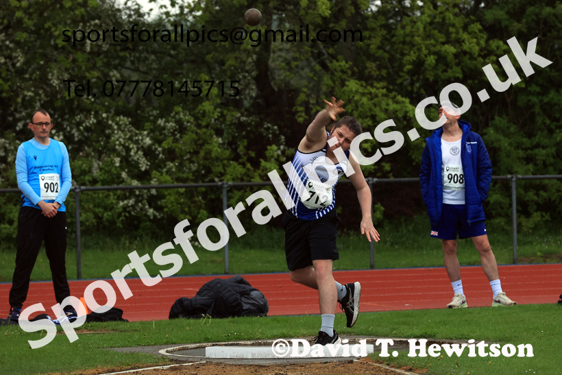 Shot Putt, 2026 North Eastern Track and Field Champs, Shildon, County Durham. Photo: David T. Hewitson/Sports for All Pics
